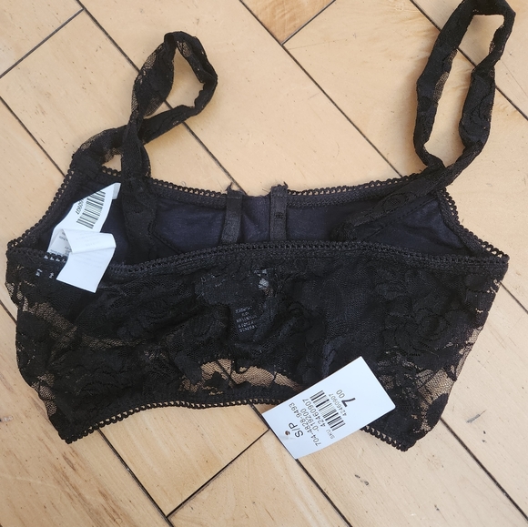 Black Lace Pullover Bralette, S - Picture 2 of 5
